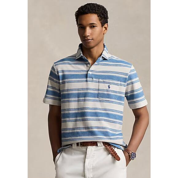 Polo by Ralph Lauren Other - Polo Ralph Lauren Classic Fit Striped Mesh Polo Shirt, Men S, Blue Patina Stripe